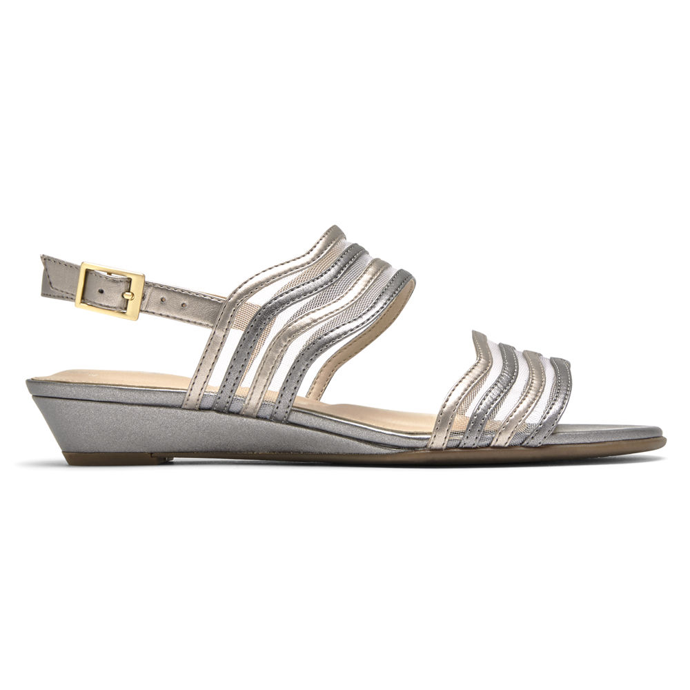 Rockport Singapore Womens Sandals - Total Motion Zandra Mesh Silver - TP3642587